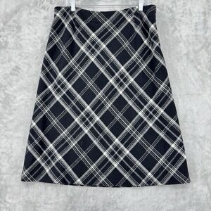Kate Hill Skirt Womens 16 Wool Plaid Preppy Academia Modest Career Classic Zip